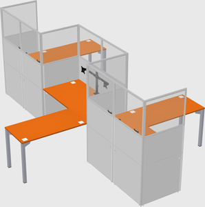 L-shape cubicles