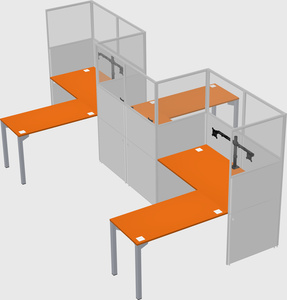 L-shape cubicles