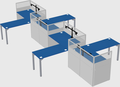 L-shape cubicles