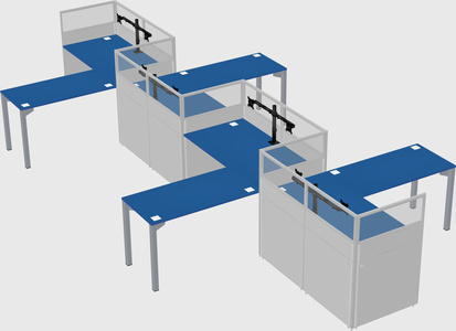 L-shape cubicles