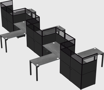 L-shape cubicles