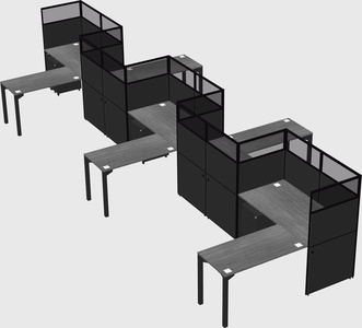 L-shape cubicles