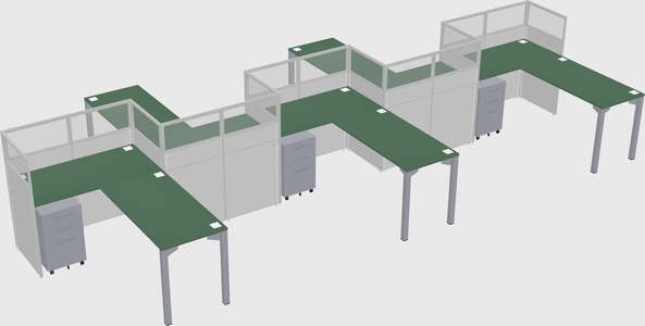 L-shape cubicles