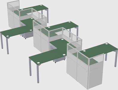 L-shape cubicles