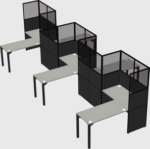 L-shape cubicles