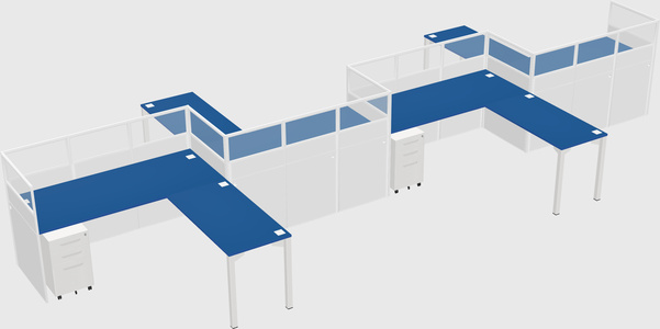 L-shape cubicles