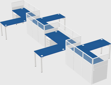 L-shape cubicles
