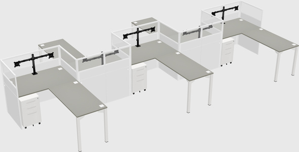 L-shape cubicles