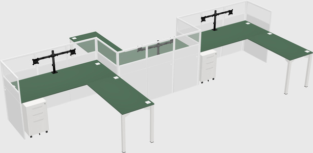 L-shape cubicles