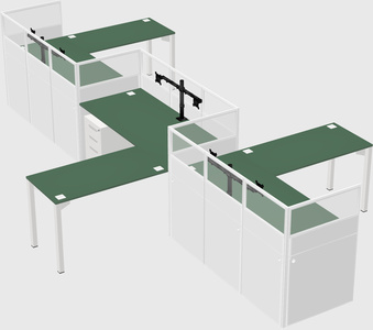 L-shape cubicles