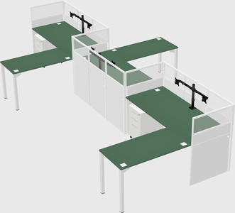 L-shape cubicles