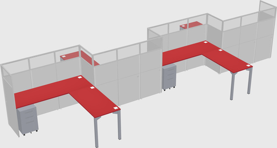 L-shape cubicles