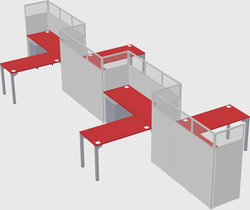 L-shape cubicles