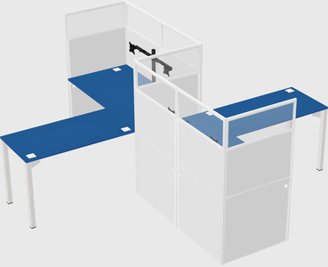 L-shape cubicles