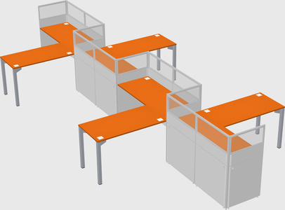 L-shape cubicles