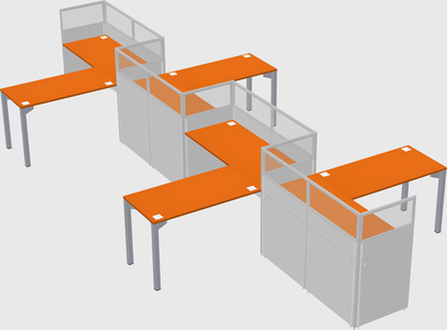 L-shape cubicles