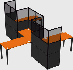 L-shape cubicles