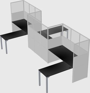 L-shape cubicles