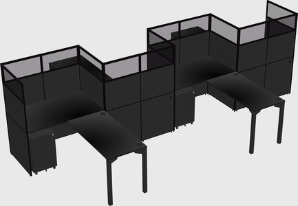 L-shape cubicles