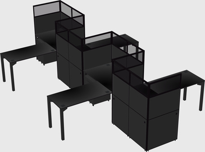 L-shape cubicles