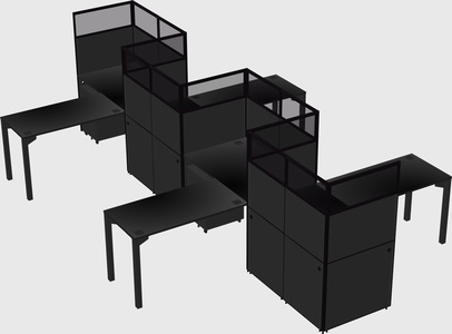L-shape cubicles