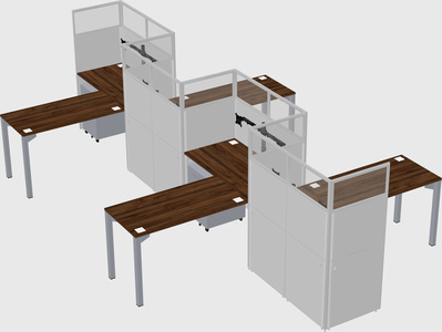 L-shape cubicles