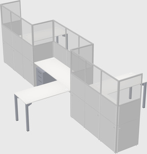 L-shape cubicles