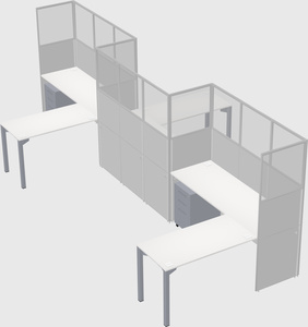 L-shape cubicles