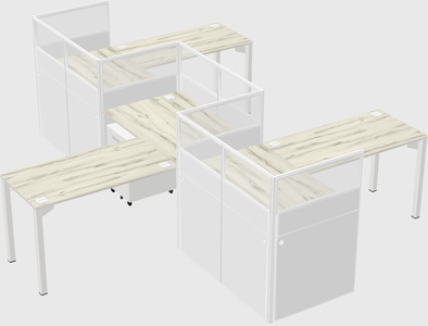 L-shape cubicles