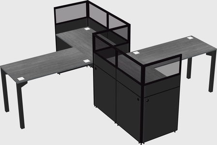 L-shape cubicles