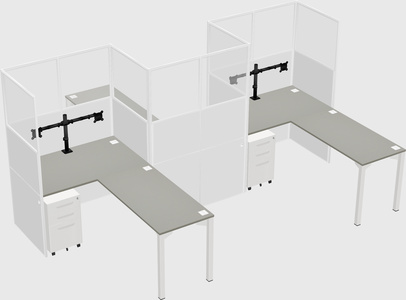 L-shape cubicles