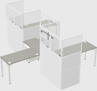 L-shape cubicles