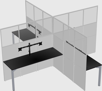 Quad office cubicles