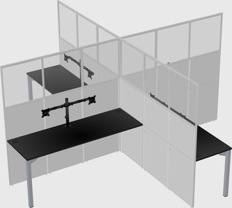 Quad office cubicles