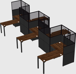 L-shape cubicles