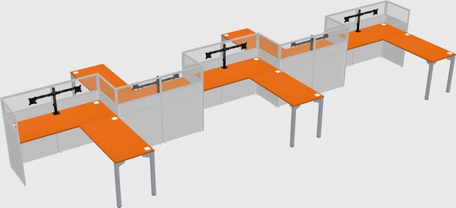 L-shape cubicles