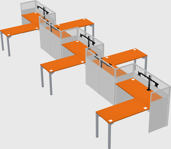 L-shape cubicles