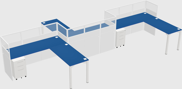L-shape cubicles