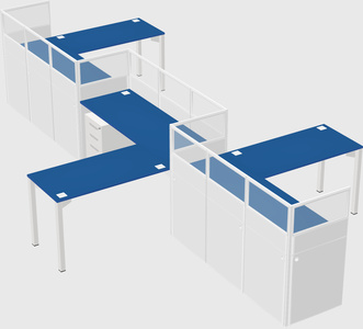 L-shape cubicles