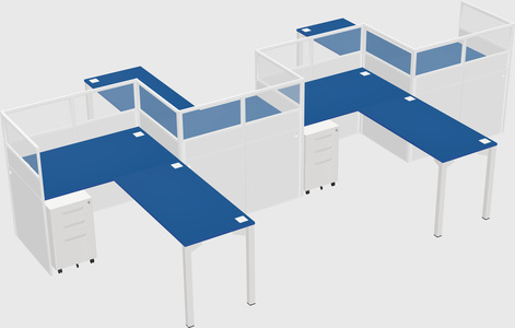 L-shape cubicles