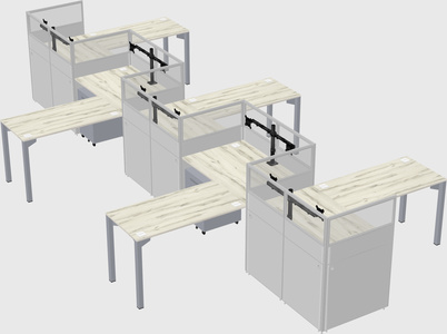 L-shape cubicles