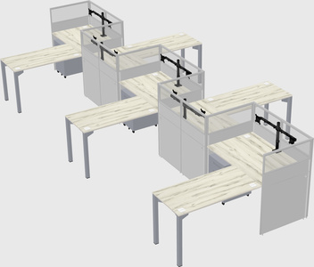 L-shape cubicles