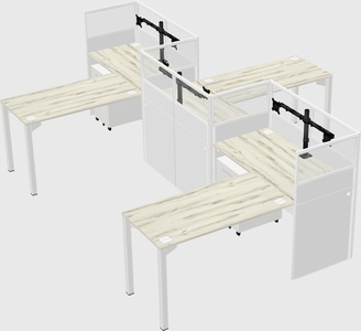 L-shape cubicles