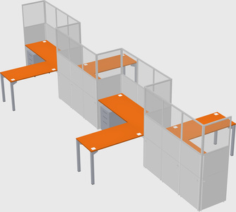 L-shape cubicles