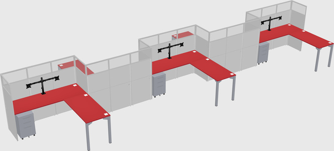 L-shape cubicles