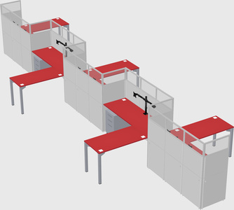 L-shape cubicles
