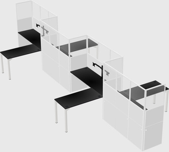 L-shape cubicles