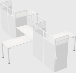 L-shape cubicles