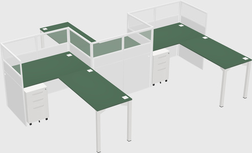 L-shape cubicles