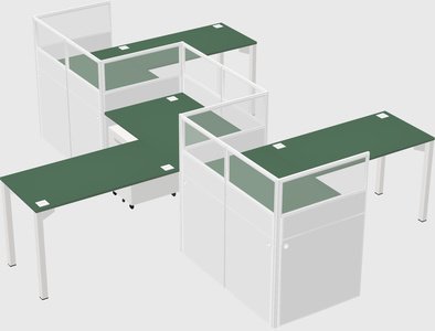 L-shape cubicles